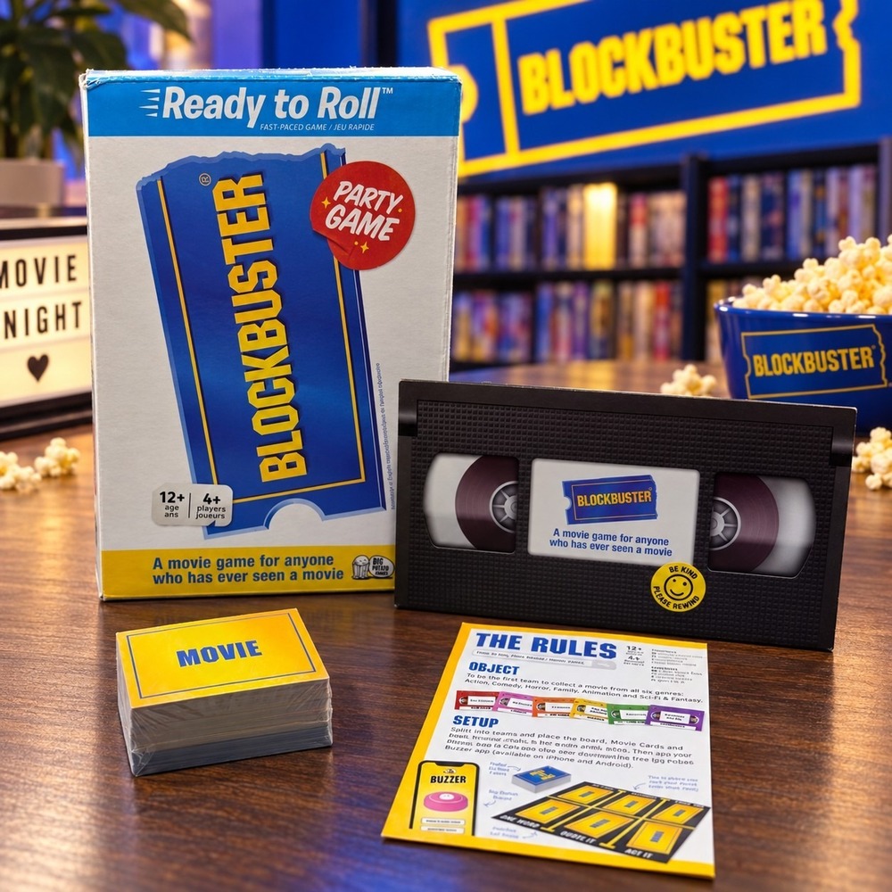 Blockbuster Ready to Roll Party Game Big Potato Movie Trivia VHS Complete? 4+...